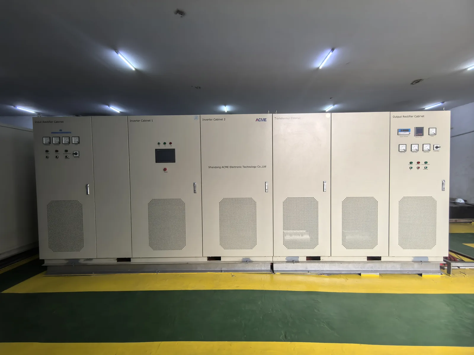 Shore power frequency converter cabinets