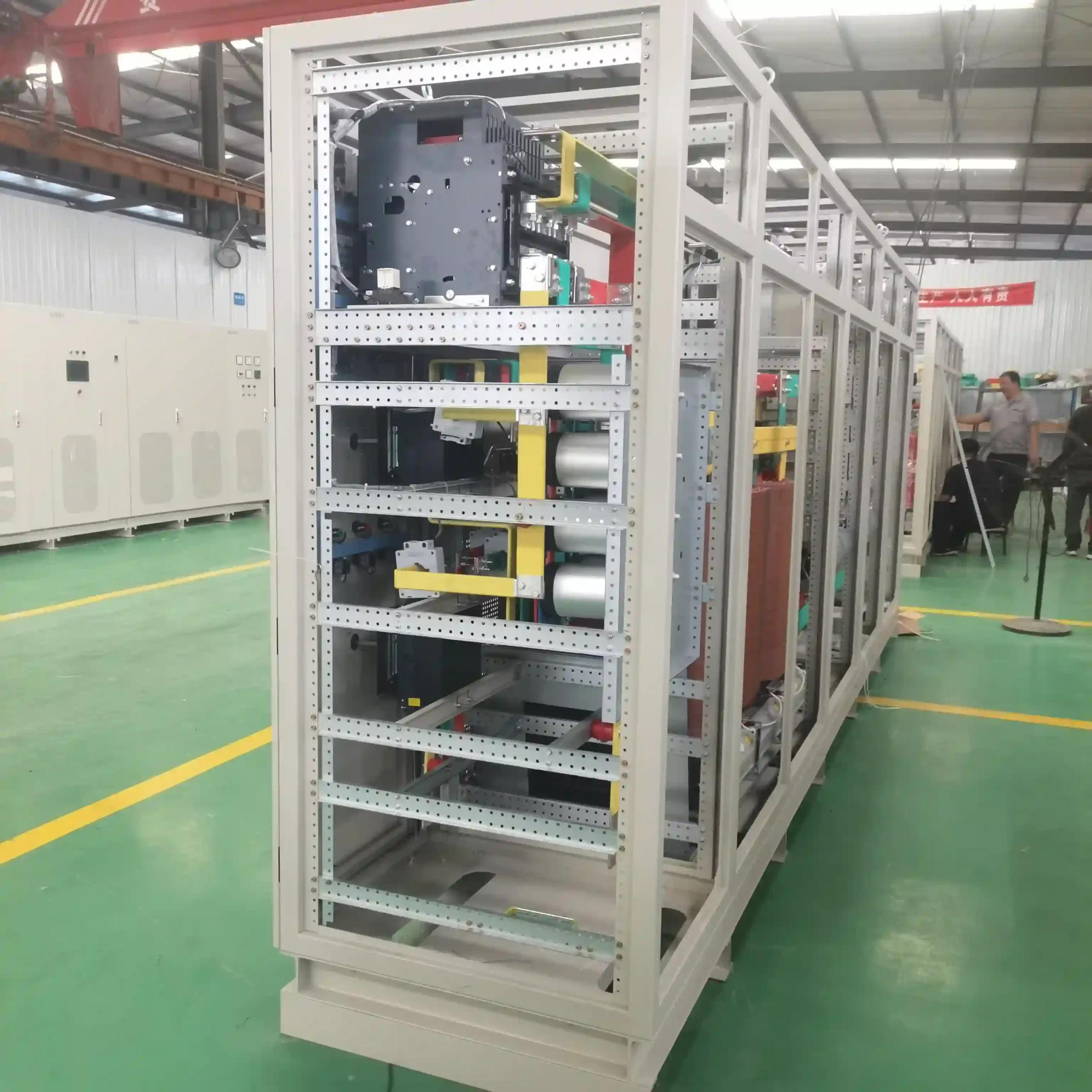 Internal wiring and component inspection of a shore power converter