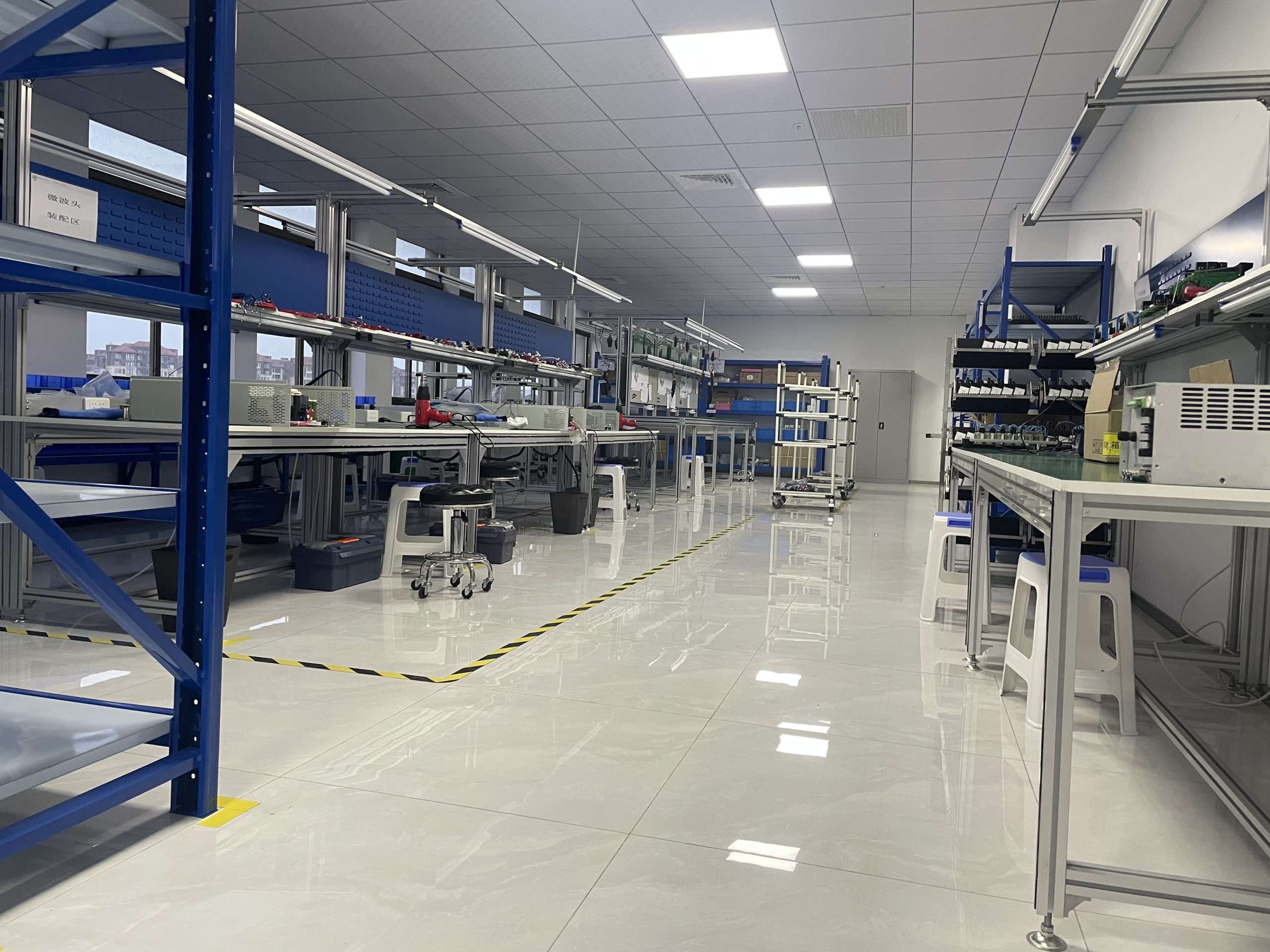 Production and testing area used for microwave generator assembly and verification