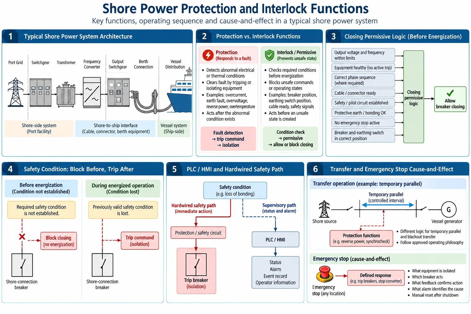 shore power protection and interlock cause and effect diagram