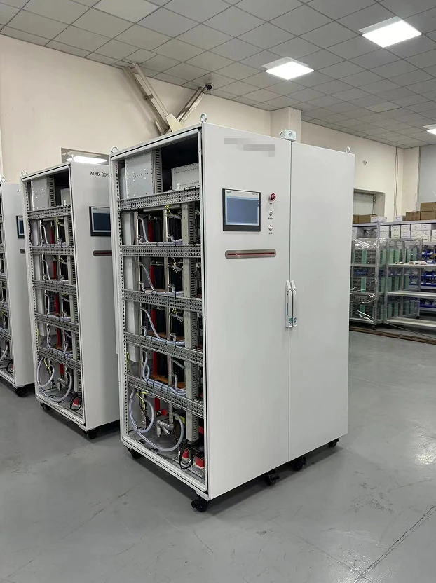 High voltage DC power supply cabinet interior configuration